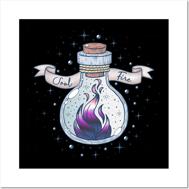 Genderfluid Fire Occult Bottle LGBT Pride Flag Wall Art by Psitta